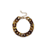 Leopard Acrylic Chain Necklace Bracelet Set European American Style Jewelry