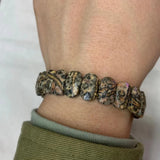 Leopard Jaspers Stone Beads Bracelet Natural Gemstone Bangle