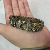 Leopard Jaspers Stone Beads Bracelet Natural Gemstone Bangle