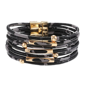 Leopard Multilayer Wide Wrap Bracelet for Women