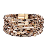 Leopard Multilayer Wide Wrap Bracelet for Women