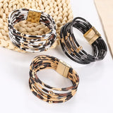 Leopard Multilayer Wide Wrap Bracelet for Women