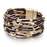 Leopard Multilayer Wide Wrap Bracelet for Women