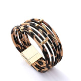Leopard Multilayer Wide Wrap Bracelet for Women