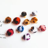 Leopard Print Mink Hair Beads Pendant Hair Ball Bead DIY Jewelry Material