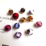 Leopard Print Mink Hair Beads Pendant Hair Ball Bead DIY Jewelry Material