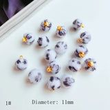 Leopard Print Mink Hair Beads Pendant Hair Ball Bead DIY Jewelry Material