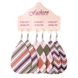 Leopard Stripes Halloween TeacherDay Mother Christmas Tie-Dyeing Leather Dangle