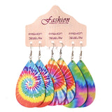 Leopard Stripes Halloween TeacherDay Mother Christmas Tie-Dyeing Leather Dangle