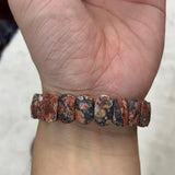 Leopard Jasper Stone Beads Bracelet Natural Gem Stone Jewelry Bangle