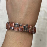 Leopard Jasper Stone Beads Bracelet Natural Gem Stone Jewelry Bangle