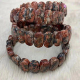 Leopard Jasper Stone Beads Bracelet Natural Gem Stone Jewelry Bangle