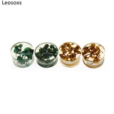 Leosoxs 1 Pair Acrylic Flower Ear Tunnels Plugs Earrings Gauges