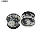 Leosoxs 1 Pair Acrylic Flower Ear Tunnels Plugs Earrings Gauges