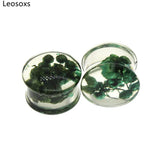 Leosoxs 1 Pair Acrylic Flower Ear Tunnels Plugs Earrings Gauges