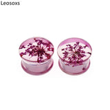 Leosoxs Flower Ear Plugs Tunnels Acrylic Earrings Gauges