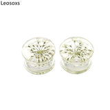 Leosoxs Flower Ear Plugs Tunnels Acrylic Earrings Gauges