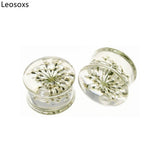 Leosoxs Flower Ear Plugs Tunnels Acrylic Earrings Gauges