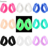 Leosoxs Silicone Ear Plugs 6-30mm Hollow Water Drop Gauges Piercing Body Jewelry
