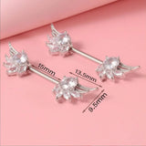 Leosoxs Stainless Steel Zircon Flower Milk Ring