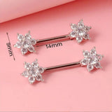 Leosoxs Stainless Steel Zircon Flower Milk Ring