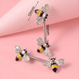 Leosoxs Stainless Steel Zircon Flower Milk Ring