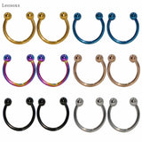Leosoxs 10pcs C-shaped Nose Septum Lip Ring Piercing Set