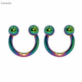 Leosoxs 10pcs C-shaped Nose Septum Lip Ring Piercing Set
