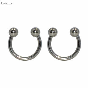 Leosoxs 10pcs C-shaped Nose Septum Lip Ring Piercing Set