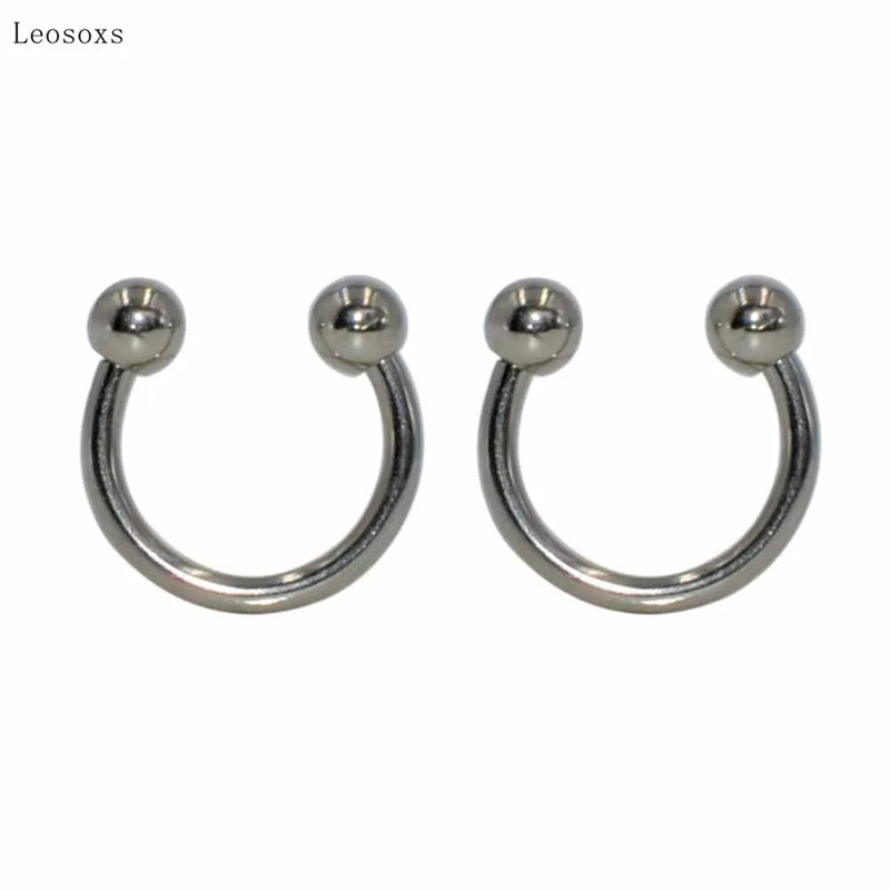 Leosoxs 10pcs C-shaped Nose Septum Lip Ring Piercing Set