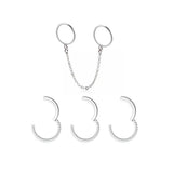 Leosoxs 16G Stainless Steel Earrings Chain Hoops Hiphop Rock Septum Ring