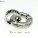 Leosoxs Ear Expander Ear Tunnels Plugs Double Flare and Captive Hoop Rings