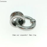 Leosoxs Ear Expander Ear Tunnels Plugs Double Flare and Captive Hoop Rings