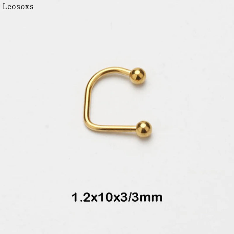 Leosoxs U-shaped Lip Nail Lip Ring Stainless Steel Hypoallergenic Punk