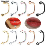 Leosoxs U-shaped Lip Nail Lip Ring Stainless Steel Hypoallergenic Punk