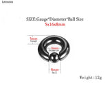 Leosoxs Stainless Steel Ear Plugs and Tunnels Big Size Captive Hoop Rings