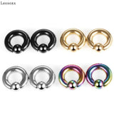 Leosoxs Stainless Steel Ear Plugs and Tunnels Big Size Captive Hoop Rings