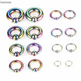Leosoxs Stainless Steel Ear Plugs and Tunnels Big Size Captive Hoop Rings