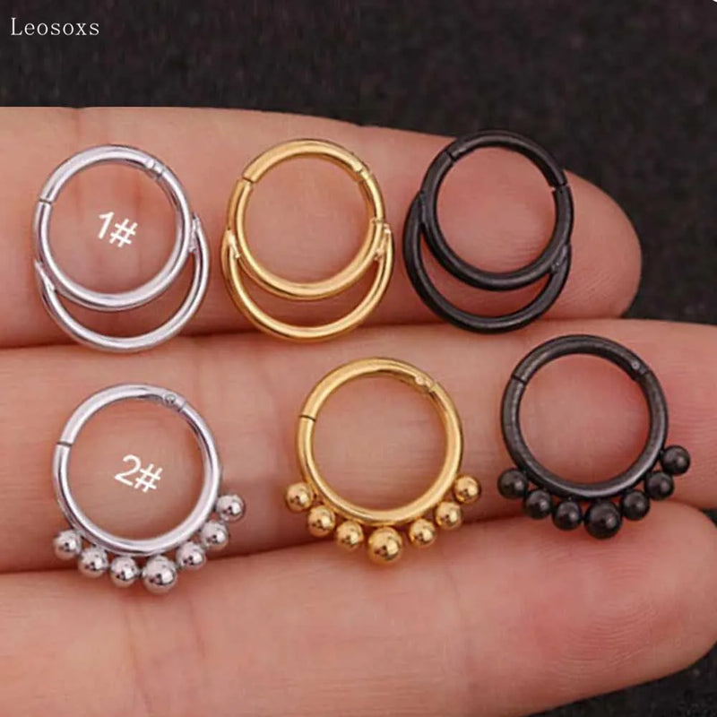 Leosoxs Stainless Steel Ball Nose Ring Piercing Jewelry