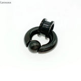 Leosoxs Stainless Steel Ear Expander Nose Rings Circular Barbells Closure
