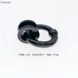 Leosoxs Stainless Steel Ear Expander Nose Rings Circular Barbells Closure