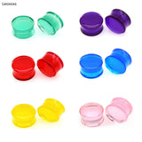 2 Pcs 8-30mm Acrylic Ear Plugs Transparent Solid Body Piercing Jewelry