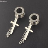 Leosoxs 2 Pcs Cross Retro Ear Amp Stainless Steel Pendant Ear Pin
