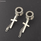 Leosoxs 2 Pcs Cross Retro Ear Amp Stainless Steel Pendant Ear Pin