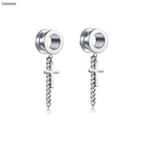 Leosoxs 2 Pcs Cross Retro Ear Amp Stainless Steel Pendant Ear Pin