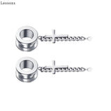 Leosoxs 2 Pcs Cross Retro Ear Amp Stainless Steel Pendant Ear Pin