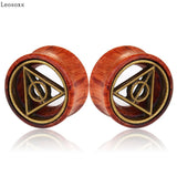 Leosoxs 2pc 8-20mm Wood Ear Plug and Tunnel Earring