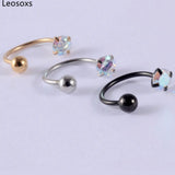 Leosoxs 2pc Zircon Earrings Stainless Steel Ear Studs