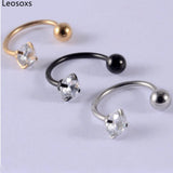 Leosoxs 2pc Zircon Earrings Stainless Steel Ear Studs
