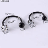 Leosoxs 2pc Zircon Earrings Stainless Steel Ear Studs